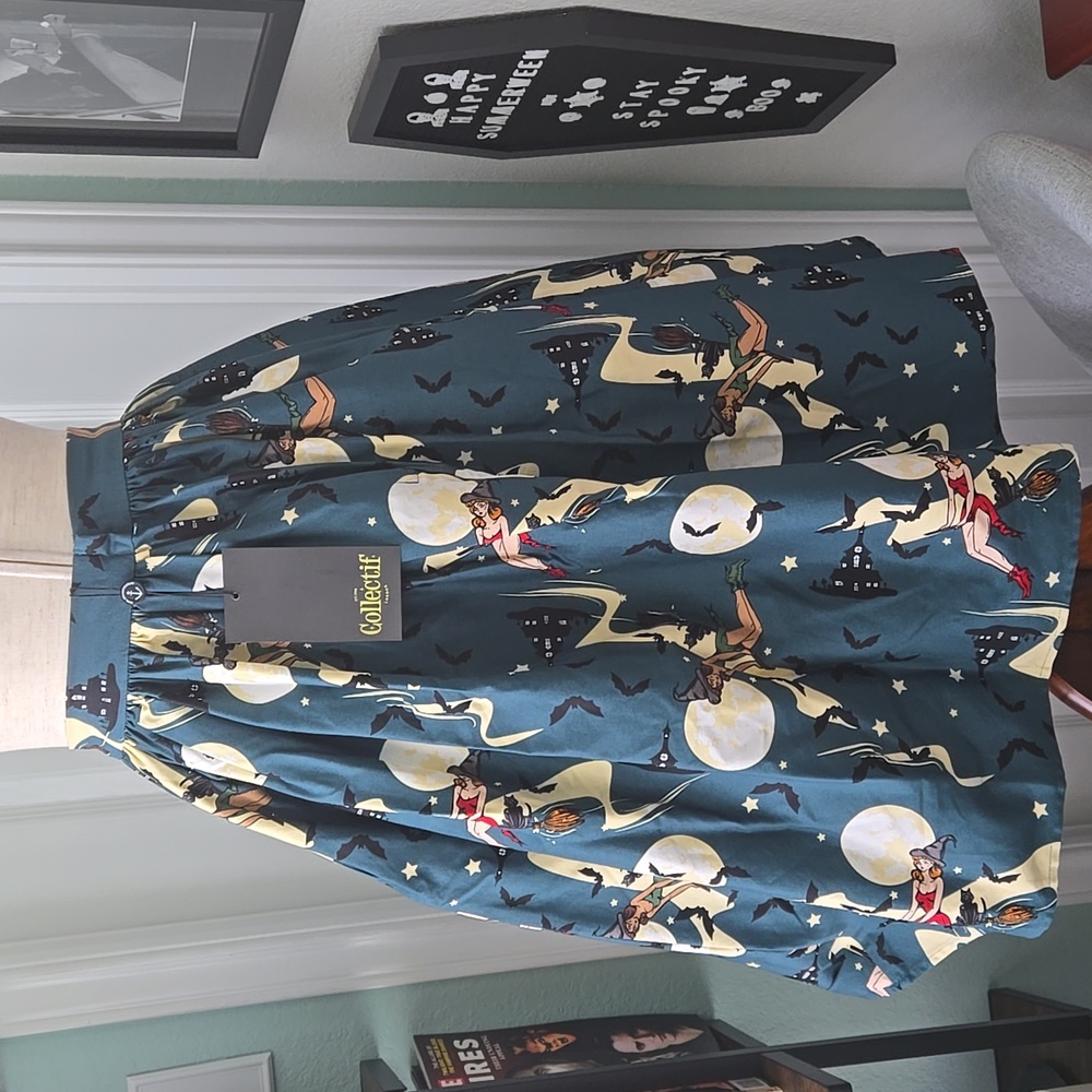 Collectif Jasmine Witches Swing Skirt, NWT, UK 8 - Picture 11 of 17